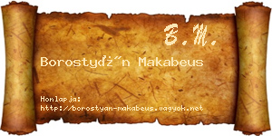 Borostyán Makabeus névjegykártya